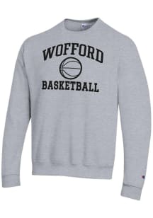 Champion Wofford Terriers Mens Grey Basketball Powerblend Long Sleeve Crew Sweatshirt