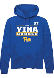 Adoo Yina Pitt Panthers Mens Blue NIL Stacked Box Player Hood