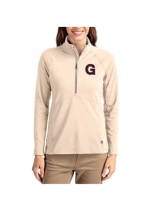Cutter and Buck Gonzaga Bulldogs Womens Brown Vault Adapt Eco Qtr Zip Pullover