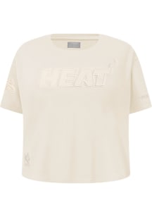 Pro Standard Miami Heat Girls White Neutral Short Sleeve Fashion T-Shirt