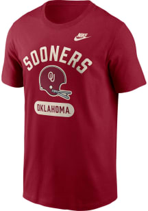 Nike Oklahoma Sooners Crimson Football Legacy Mascot Football Helmet Short Sleeve T Shirt