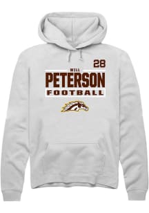Will Peterson Western Michigan Broncos Mens White Football NIL Stacked Box Player Hood