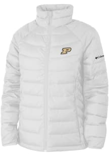 Columbia Purdue Boilermakers Womens White Powder Lite Heavy Weight Jacket