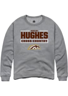 Kaelin Hughes Western Michigan Broncos Mens Grey NIL Stacked Box Player Crew