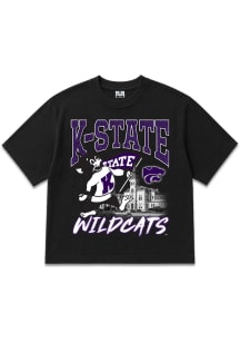 Where I’m From K-State Wildcats Womens Black Glitter Short Sleeve T-Shirt