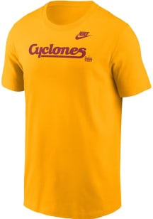 Nike Iowa State Cyclones Gold Cyclones Script Short Sleeve T Shirt