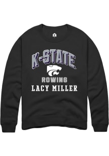 Lacy Miller K-State Wildcats Mens Black NIL Arch Logo Player Crew