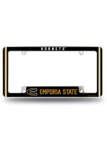 Emporia State Hornets Classic All Over Chrome License Plate Frame - White