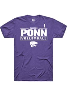 Caleigh Ponn K-State Wildcats Purple NIL Stacked Box Short Sleeve Player T Shirt
