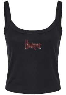 Summit Sportswear Nebraska Cornhuskers Womens Black Rhinestone Tank Top