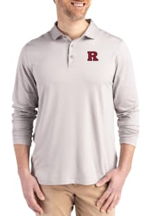 Cutter and Buck Rutgers Scarlet Knights Mens Grey Coastline Long Sleeve Polo Shirt