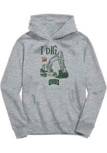 Vive La Fete Ohio Bobcats Toddler Grey Excavator Long Sleeve Hooded Sweatshirt