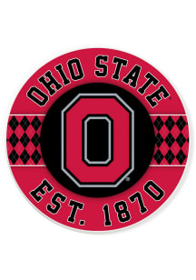 Ohio State Buckeyes Argyle Car Coaster - Red