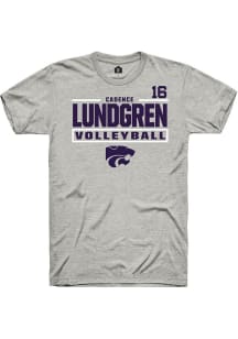 Cadence Lundgren K-State Wildcats Ash NIL Stacked Box Short Sleeve Player T Shirt