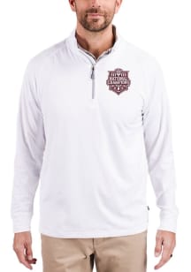 Cutter and Buck Indiana Hoosiers Mens White 2025 CFP National Champions Adapt Eco Knit Long Sleeve..