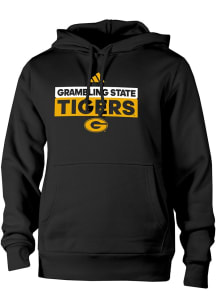 Adidas Grambling State Tigers Mens Black Heat Seal Fleece Long Sleeve Hoodie