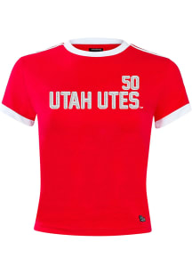 Hype and Vice Utah Utes Womens Red Goalie Baby Short Sleeve T-Shirt