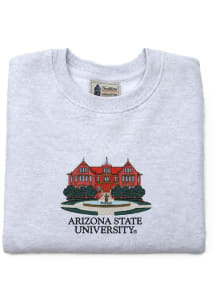 Arizona State Sun Devils Mens Grey Campus Long Sleeve Crew Sweatshirt