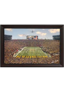 Michigan Wolverines 2023 Ohio State Game Poseidon Flyover Picture Frame - Brown