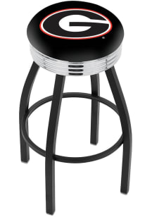 Georgia Bulldogs 3 Ring Chrome Seat Pub Stool - Black