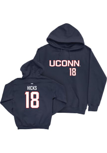 Kylish Hicks Campus Ink UConn Huskies Youth NIL Sideline Long Sleeve Player Hoodie Navy Blue