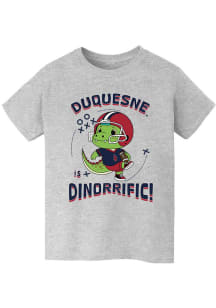 Vive La Fete Duquesne Dukes Youth Grey Dino-Riffic Short Sleeve T-Shirt