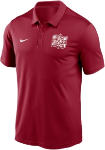 Nike Oklahoma Sooners Mens Crimson 2026 College World Series Champions Short Sleeve Polo
