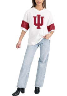 Gameday Couture Indiana Hoosiers Womens White On the Ball Short Sleeve T-Shirt