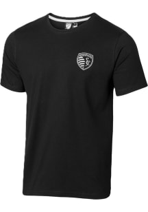 Sporting Kansas City Black Back Circle Crest Short Sleeve Fashion T Shirt