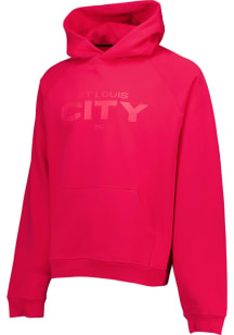St Louis City SC Mens Red Tonal Oversized Long Sleeve Hoodie