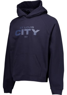 St Louis City SC Mens Navy Blue Tonal Oversized Long Sleeve Hoodie