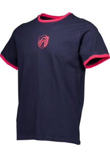 St Louis City SC Navy Blue Ringer Design Short Sleeve Fashion T Shirt