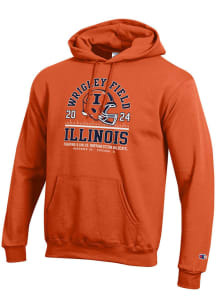 Champion Illinois Fighting Illini Mens Orange Illinois vs. Northwestern Long Sleeve Hoodie