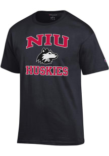 Champion Northern Illinois Huskies Mens Black Number 1 Design Long Sleeve Crew Sweatshirt