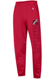 Champion Maryland Terrapins Mens Red 0 Closed Bottom Vintage Logo Sweatpants