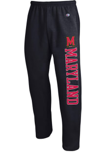 Champion Maryland Terrapins Mens Black 0 Open Bottom Team Logo Sweatpants