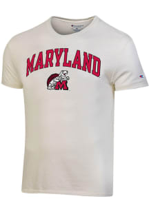 Champion Maryland Terrapins White 0 Vintage Arch Mascot Trob;emd Short Sleeve T Shirt