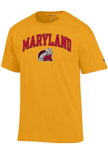 Champion Maryland Terrapins Gold Vintage Arch Mascot Short Sleeve T Shirt