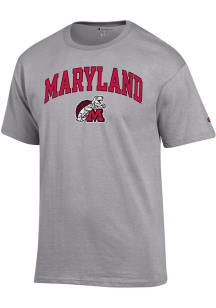 Champion Maryland Terrapins Grey Vintage Arch Mascot Short Sleeve T Shirt
