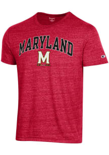 Champion Maryland Terrapins Red 0 Arch Mascot Triblend Short Sleeve T Shirt