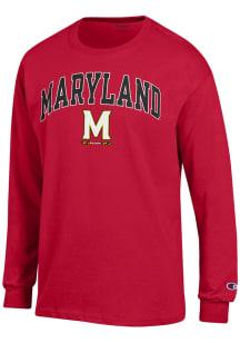 Champion Maryland Terrapins Red 0 Arch Mascot Long Sleeve T Shirt