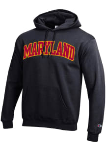 Champion Maryland Terrapins Mens Black 0 Arch Name Twill Long Sleeve Hoodie