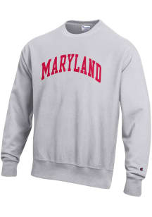 Champion Maryland Terrapins Mens Grey Arch Name Reverse Weave Design Long Sleeve Hoodie