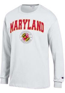 Champion Maryland Terrapins White Arch Seal Long Sleeve T Shirt