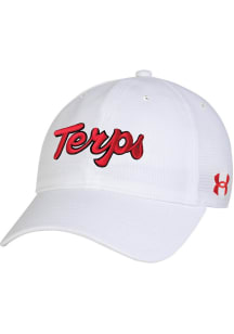 Under Armour Maryland Terrapins Sideline Armourvent High Crown Adjustable Hat - White