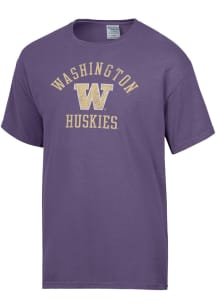 Gear For Sports Washington Huskies Womens Purple Arch Garment Dyed Short Sleeve T-Shirt