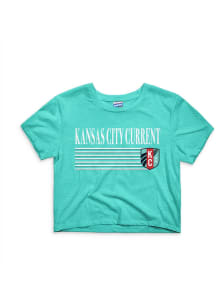 Charlie Hustle KC Current Womens Teal Classic Crop Short Sleeve T-Shirt