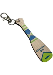 Boulder Wonderland Lake Wooden Paddle Keychain - Kelly Green