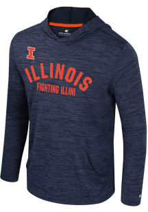 Colosseum Illinois Fighting Illini Mens Navy Blue Consistency Long Sleeve Lightweight Hoodie