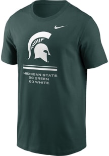 Nike Michigan State Spartans Green DriFit Sideline Practice Short Sleeve T Shirt